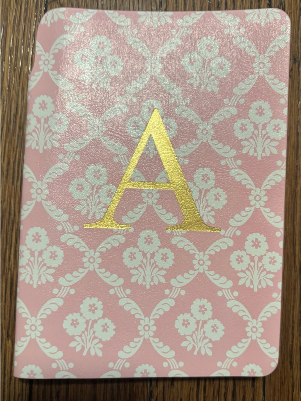 Pink Notebook with Golden Letter “A”